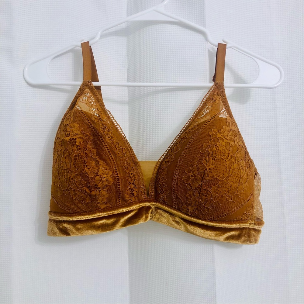 Auden Bronze/Gold Velvet Bralette